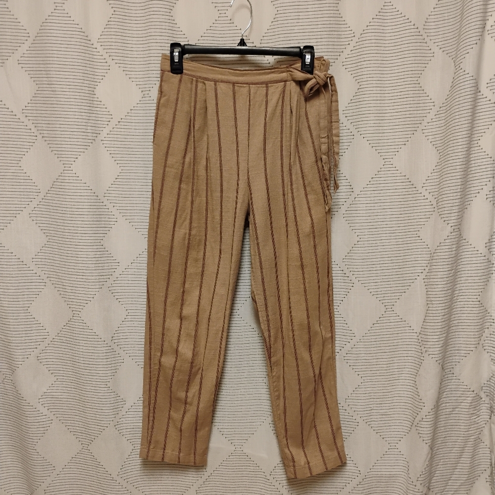 E&M Striped Tan Women's Pants Size Medium